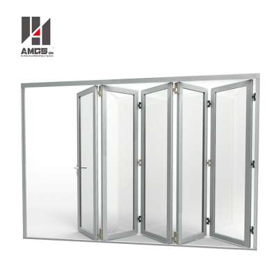 Modern Security House s Bi Design, Storm Sound Bullet Proof Temper ed Slid Aluminium Glass Fold ing Gate Door