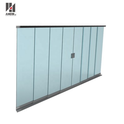 Exterior commercial aluminum frameless glass stacking sliding doors