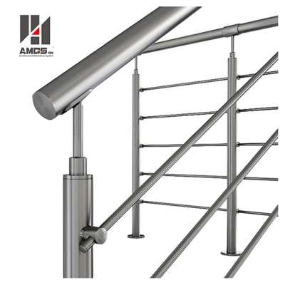 Indoor Or Outdoor Simple Rail ing, 304 316 Standard S S Reinforcement Durable Stainless Steel Tong Tube Railing