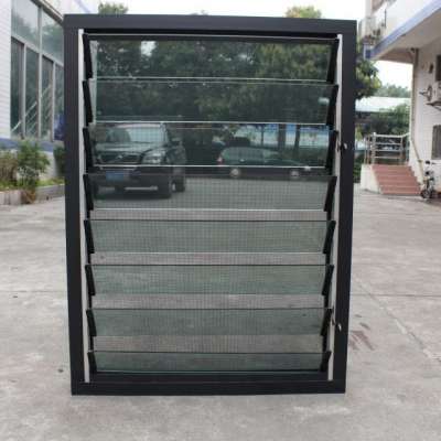 price of glass louver/security louver aluminum glass window with fixed mesh