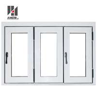 Home Stormproof Aluminium Residential Insulated Window s, Security Aluminum Horizontal Double Tempered Glass Folding Windows